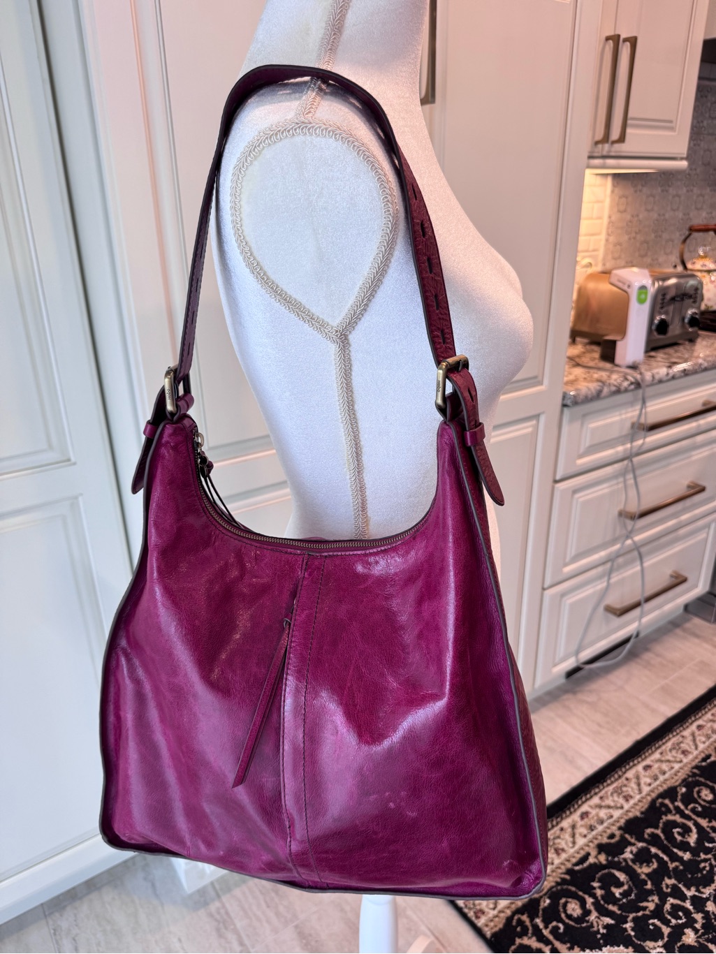Hobo Merlot Leather Shoulder Bag